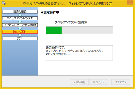 設定動作中となるため、完了するまで待ちます