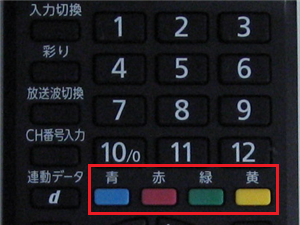 リモコンのカラーボタン