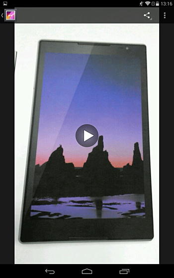 動画の画面が表示されたら、タップします