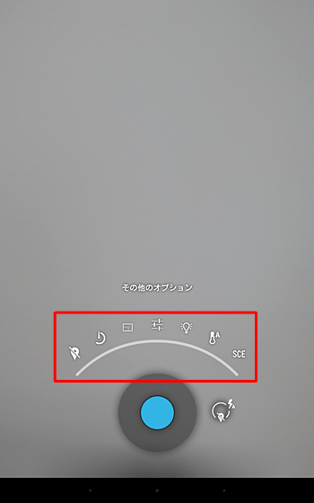 その他のオプションを設定するには、その他のオプションアイコンをタップし、各項目をタップしてさらに詳細な設定を行います