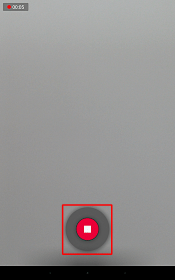 もう一度撮影ボタンをタップするとビデオ撮影が終了します