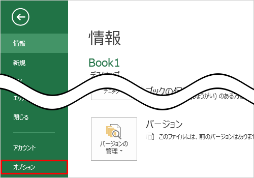 画面左側の「オプション」をクリックします