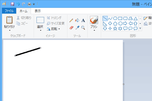 曲線の範囲がすべて選択された状態になったら、直線上にマウスポインターを合わせて場所を移動したり、線の端の「□」にマウスポインターを合わせて長さや角度を変更します