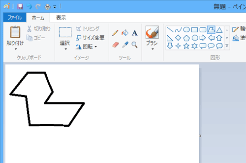 描画が完了したら、キャンバスの何も表示されていない場所をクリックし、選択を解除します