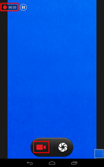 ビデオアイコンをタップすると、すぐにビデオ撮影が始まります