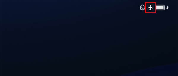 機内モードが設定されています