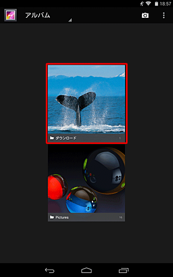 「ダウンロード」をタップして、画像を確認します