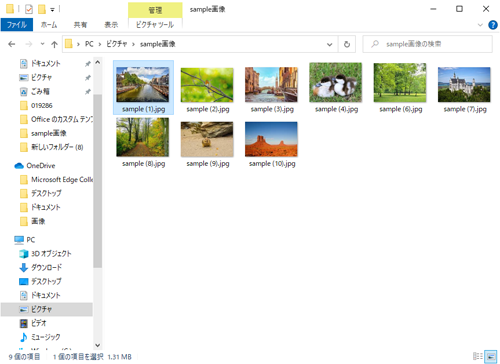 詳細ウィンドウを表示したいフォルダーを開きます