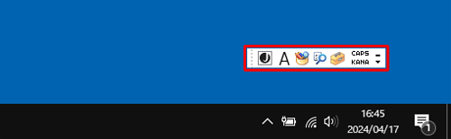 デスクトップ上に表示されている言語バーにマウスポインターを合わせ、右クリックします