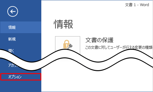 「オプション」をクリックします