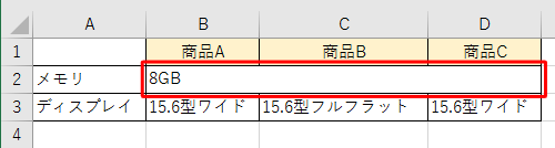 データが左揃えで結合されます