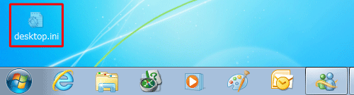「desktop.ini」ファイルが表示されている例