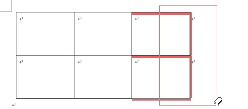 ドラッグ中：削除したい罫線が選択された状態