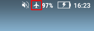 画面上部に飛行機アイコンが表示されていることを確認してください