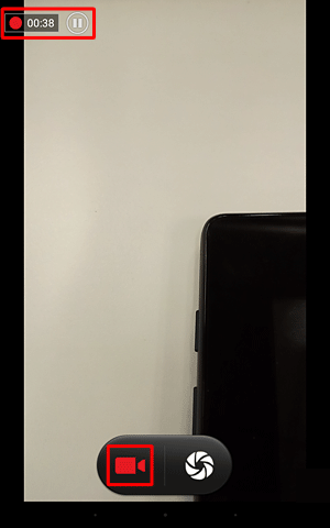 ビデオアイコンをタップすると、すぐにビデオ撮影が始まります