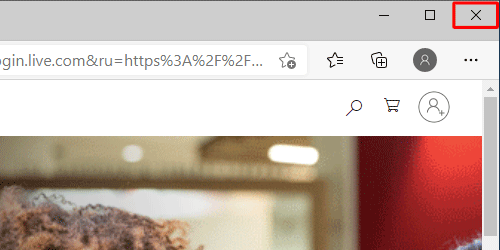 Microsoftアカウントのサインアウトが完了したら、画面右上の「×」（閉じる）をクリックして画面を閉じます