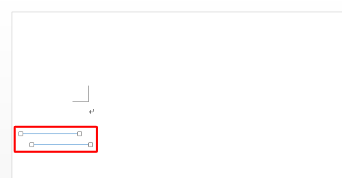 どちらか1つをクリックして、キーボードの「Shift」キーを押しながらもう1つの直線をクリックして2本の直線を選択します