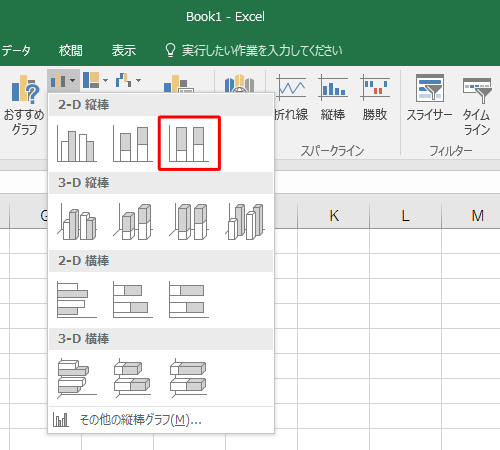 任意のグラフをクリックします