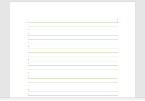 文書の各行に罫線が表示されたことを確認します