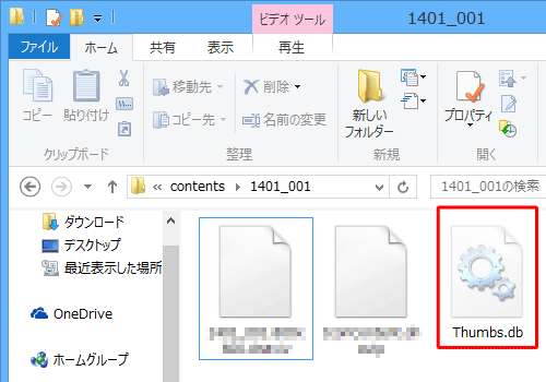 「Thumbs.db」ファイルの表示例