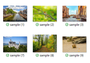 サムネイルが表示されている状態