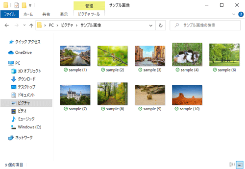 サムネイルが正常に表示されることを確認してください