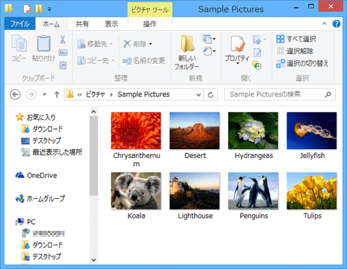 任意のフォルダーを開きます