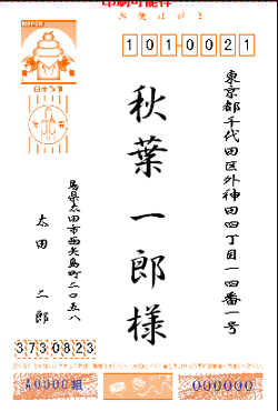 表面の差出人が表示