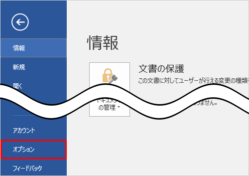 画面左側から「オプション」をクリックします