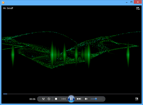 Windows Media Player 12が起動し、選択した曲が再生されることを確認します