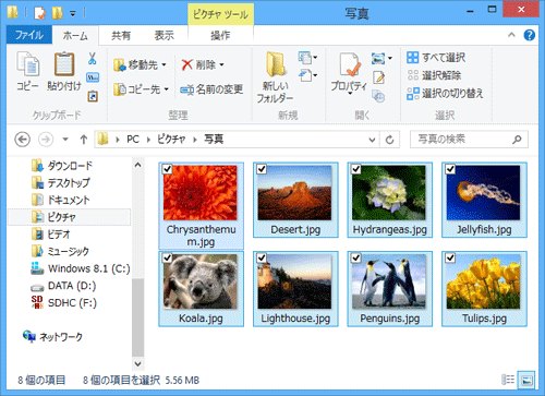 SDメモリカードのデータがコピーされたことを確認してください
