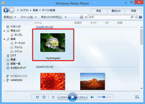表示される最初の画像をダブルクリックします