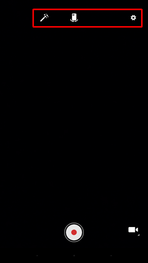 画面上部のアイコンから、効果オプションや設定などを変更できます