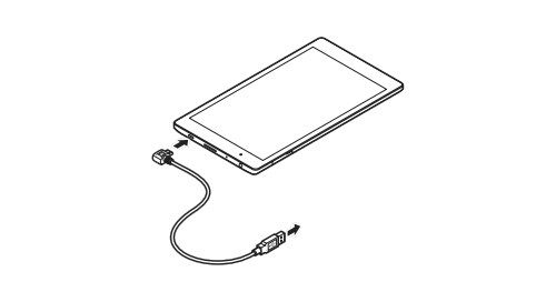USBケーブルを使用して、タブレットとパソコンを接続します