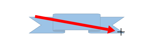 マウスポインターが「＋」に変わったことを確認し、図形を挿入したい場所で、左上から右下に向けてドラッグします
