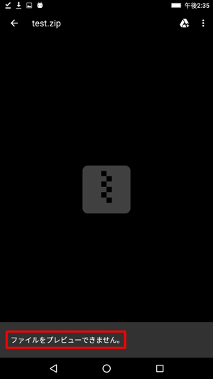 添付ファイルの種類によっては、「ファイルをプレビューできません。」という画面が表示され、添付ファイルを閲覧できない場合があります