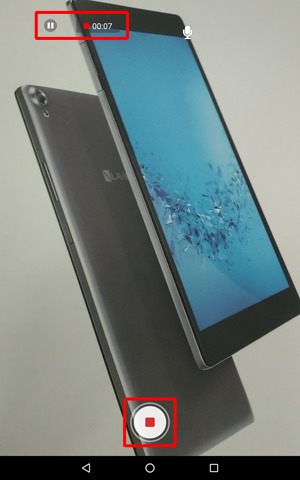 録画アイコンをタップすると、ビデオ撮影が始まります