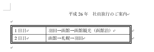 表の外枠の罫線が変更されたことを確認してください