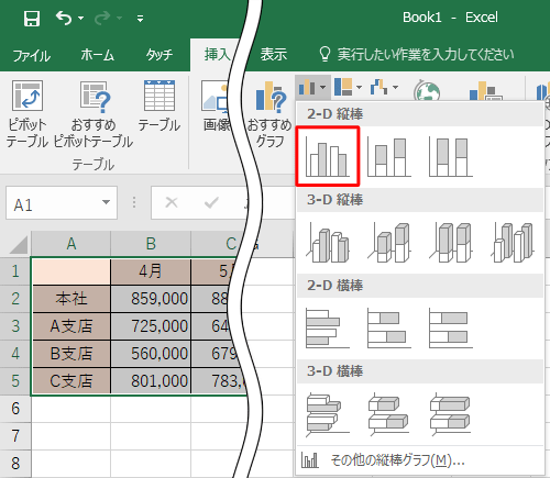 任意のグラフを指定します