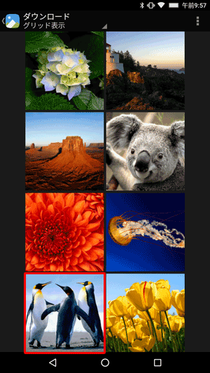 「ダウンロード」フォルダーが表示されたら、転送したいファイルをタップします