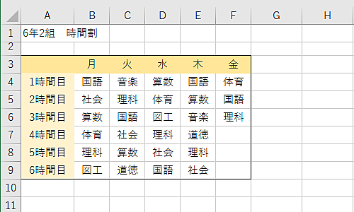 ドラッグした範囲に罫線が引けたことを確認してください