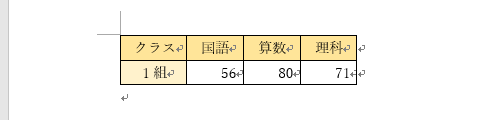 行が削除された状態