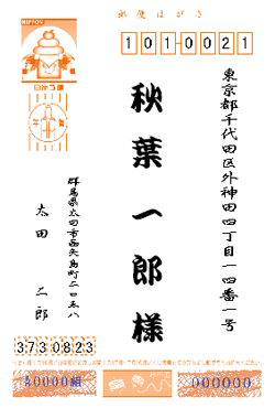 表面の差出人が表示