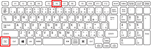 キーボードの「Fn」キーと「F6」キーを同時に押します