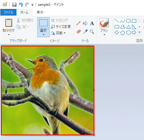 選択した範囲がトリミングされます