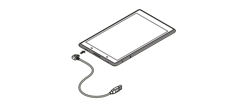 USBケーブルを使用して、タブレットとパソコンを接続します