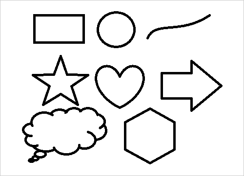 図形ツールを使用した図形描画（一例）