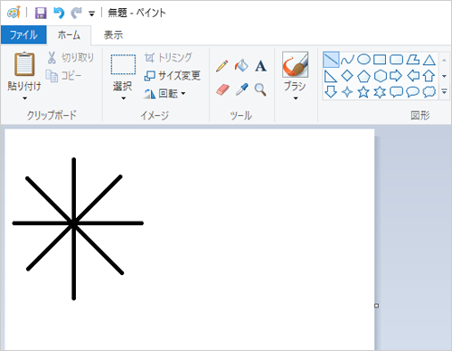 キーボードの「Shift」キーを押しながらドラッグすると、45度単位で直線を描画することができます