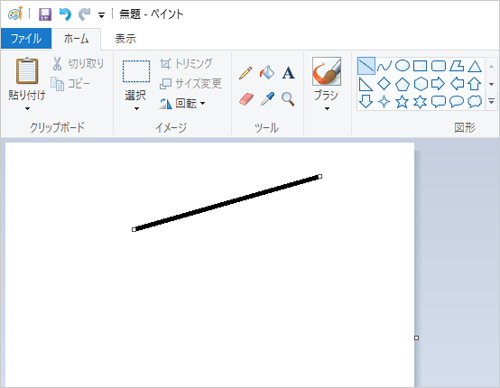 必要に応じて、直線上にマウスポインターを合わせて場所を移動したり、線の端の「□」にマウスポインターを合わせて長さや角度を変更します