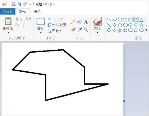 描画が完了したら、キャンバスの何も表示されていない場所をクリックし、選択を解除します